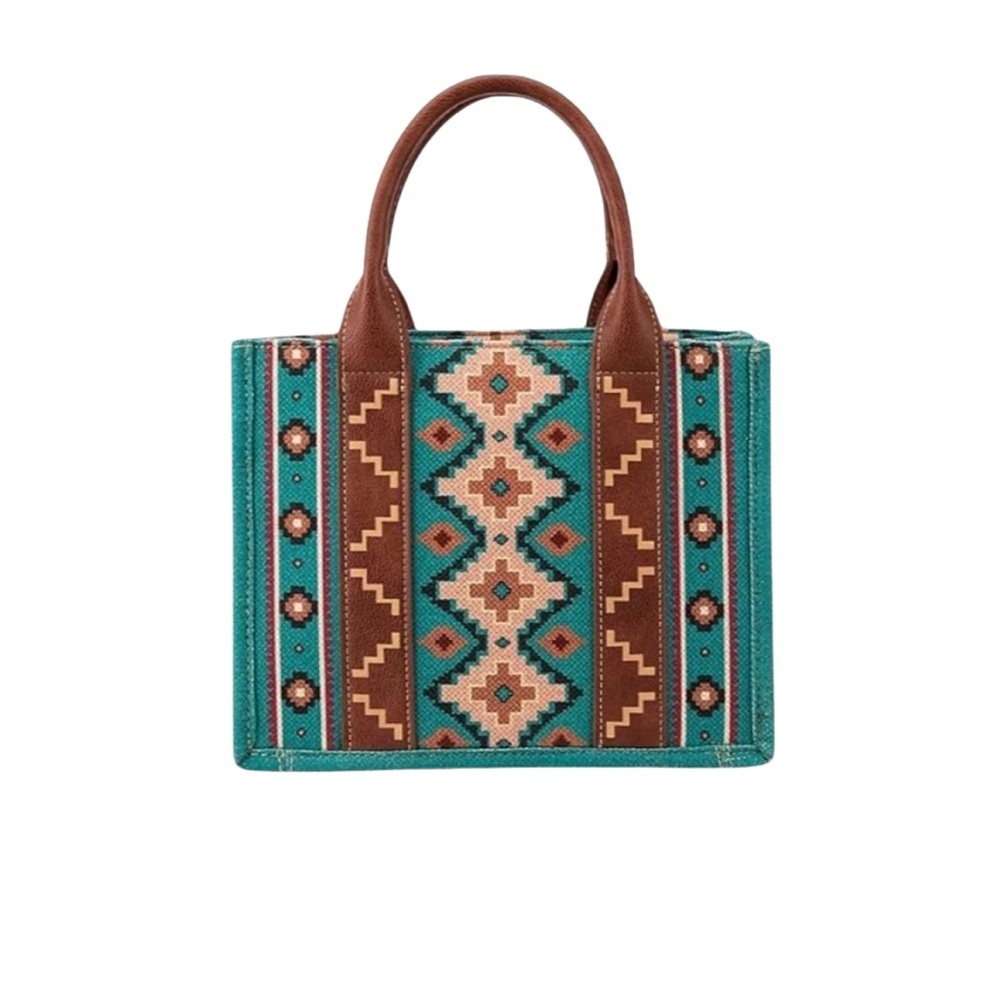 Wrangler Turquoise and Brown Tote Bag​ - Picture 3 of 8